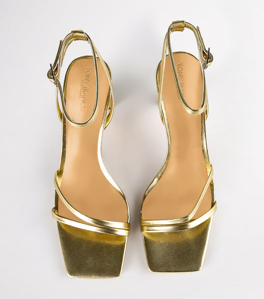 Tony Bianco Corso Gold Nappa Metallic 8.5cm ストラップヒール ゴールド メタリック | SJPNY22268