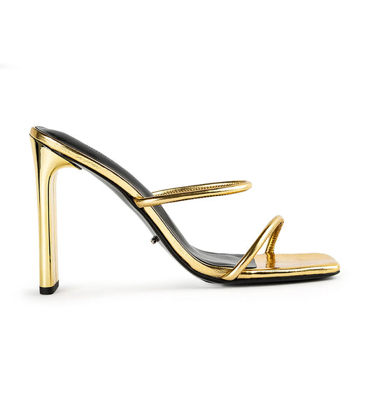 Tony Bianco Florence Gold Foil 11cm ストラップヒール ゴールド | AJPWC92752