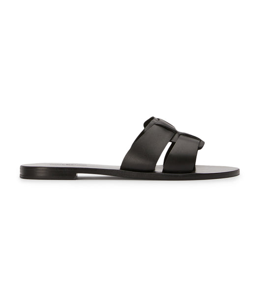 Tony Bianco Force Black 1cm フラットサンダル 黒 | JPJVR51879