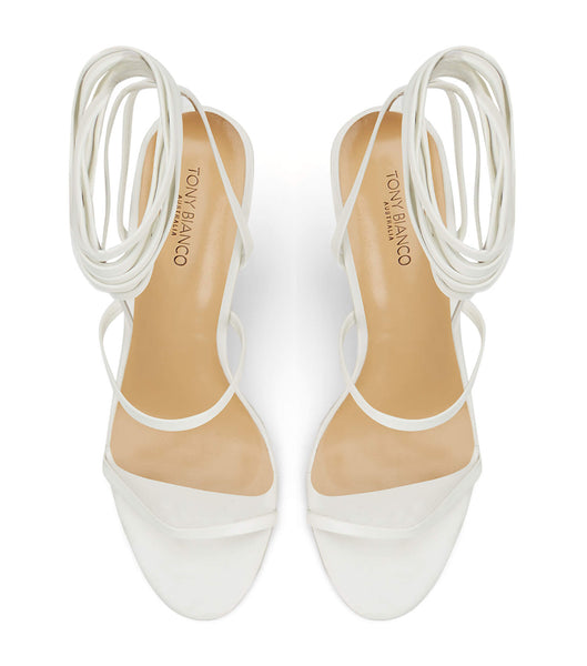 Tony Bianco Gabriella Milk Capretto 11cm ストラップヒール 白 | JPJVR94111