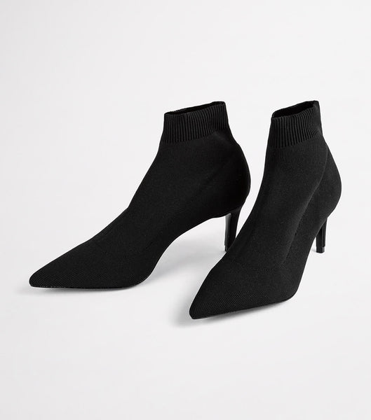 Tony Bianco Gwen Black Sock Knit 6.5cm スティレットブーツ 黒 | AJPDF70405