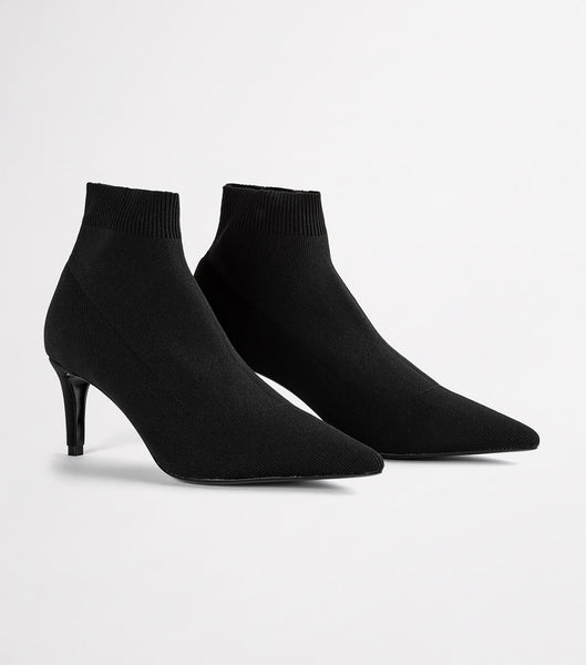 Tony Bianco Gwen Black Sock Knit 6.5cm スティレットブーツ 黒 | AJPDF70405