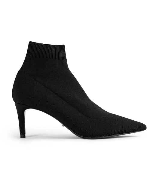 Tony Bianco Gwen Black Sock Knit 6.5cm ヒールブーツ 黒 | JPJZR11117