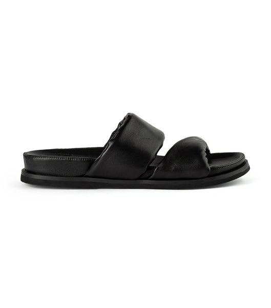 Tony Bianco Henry Black Nappa 3.5cm フラットサンダル 黒 | JPNEJ71928