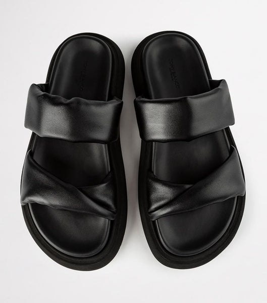 Tony Bianco June Black Nappa 3cm フットベッド 黒 | BJPSO56631