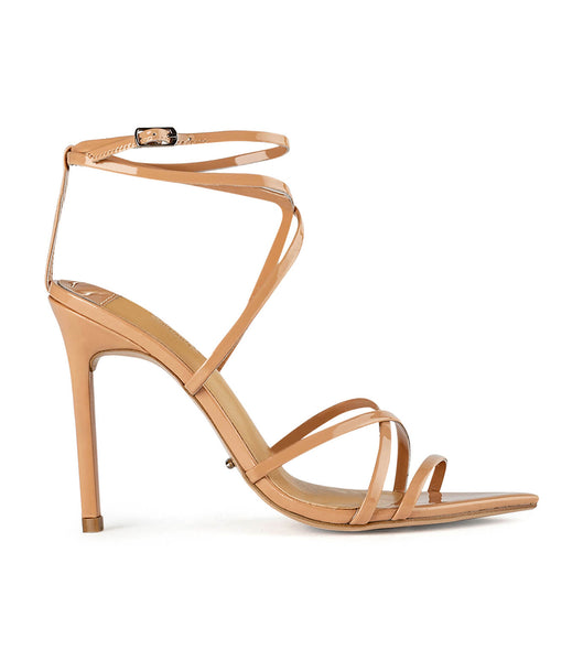 Tony Bianco Marcy Nude パテント 10.5cm ストラップヒール ベージュ | QJPWA52022