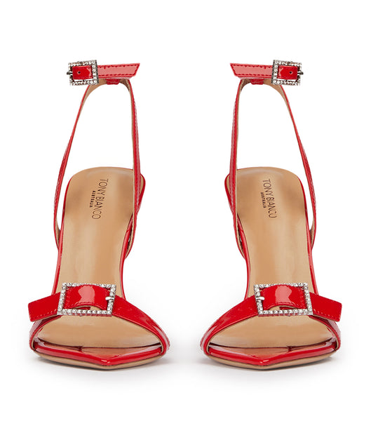 Tony Bianco Mopsy Scarlet パテント 10.5cm スティレットヒール 深い赤 | JPXBR34432