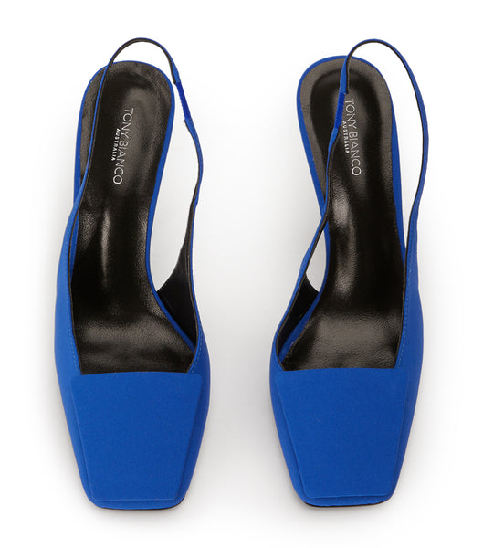 Tony Bianco Rue Azure Crepe 10.5cm スティレットヒール 紺碧 | JPCVG49533