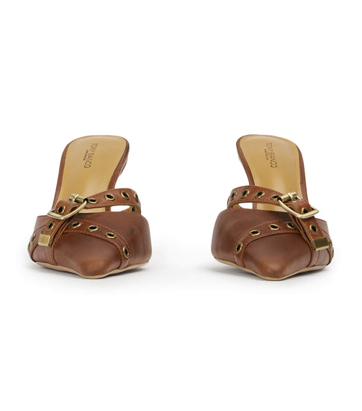 Tony Bianco Savoir Cognac 8cm ローヒール ブラウン | TJPPQ63997