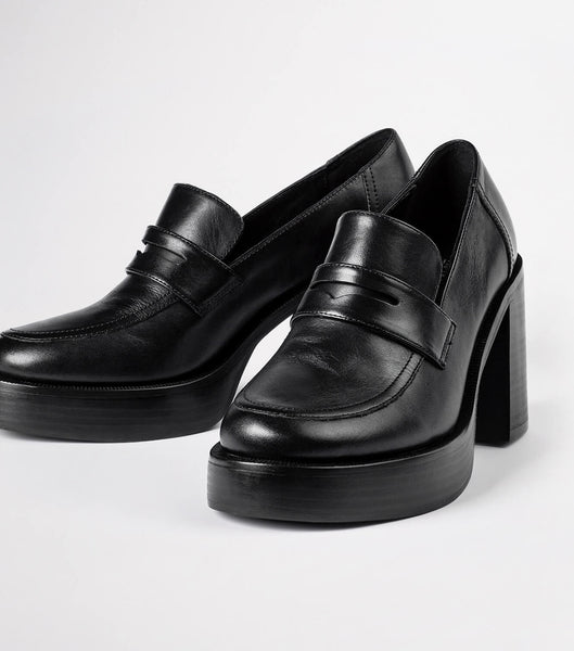 Tony Bianco Taranto Black Como 9cm ローファー 黒 | QJPWA85421