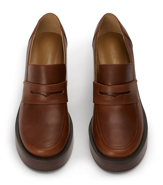 Tony Bianco Taranto Cognac 9cm ローファー ブラウン | SJPNY65134