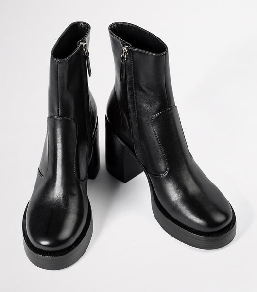 Tony Bianco Thunder Black Como 9cm 厚底ブーツ 黒 | QJPWA74108