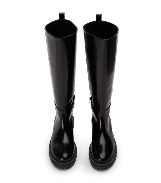 Tony Bianco Welly Black Hi Shine 4.5cm ニーハイブーツ 黒 | JPQAV87445