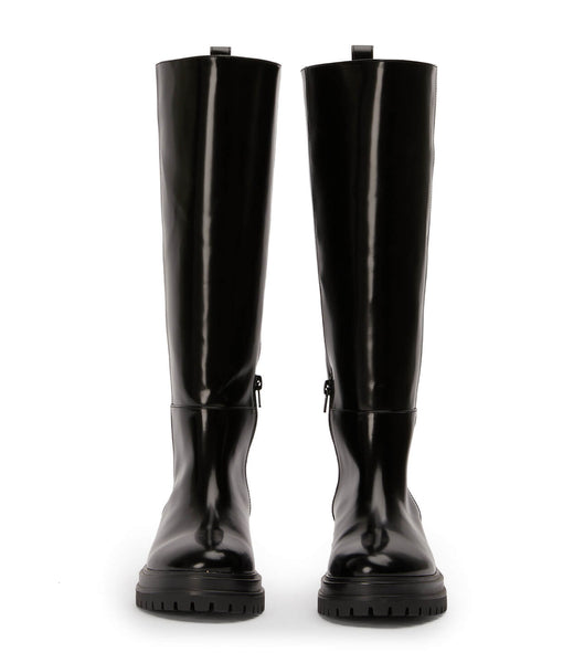 Tony Bianco Welly Black Hi Shine 4.5cm ニーハイブーツ 黒 | JPQAV87445