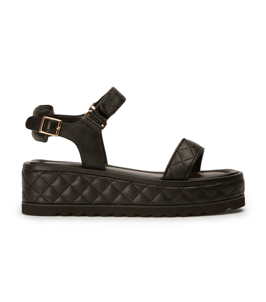 Tony Bianco Zahara Black Nappa 6cm フラットサンダル 黒 | FJPUI65650