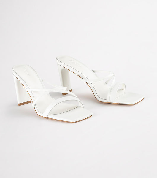 Tony Bianco クラシック White Nappa 8.5cm ストラップヒール 白 | SJPNY10019